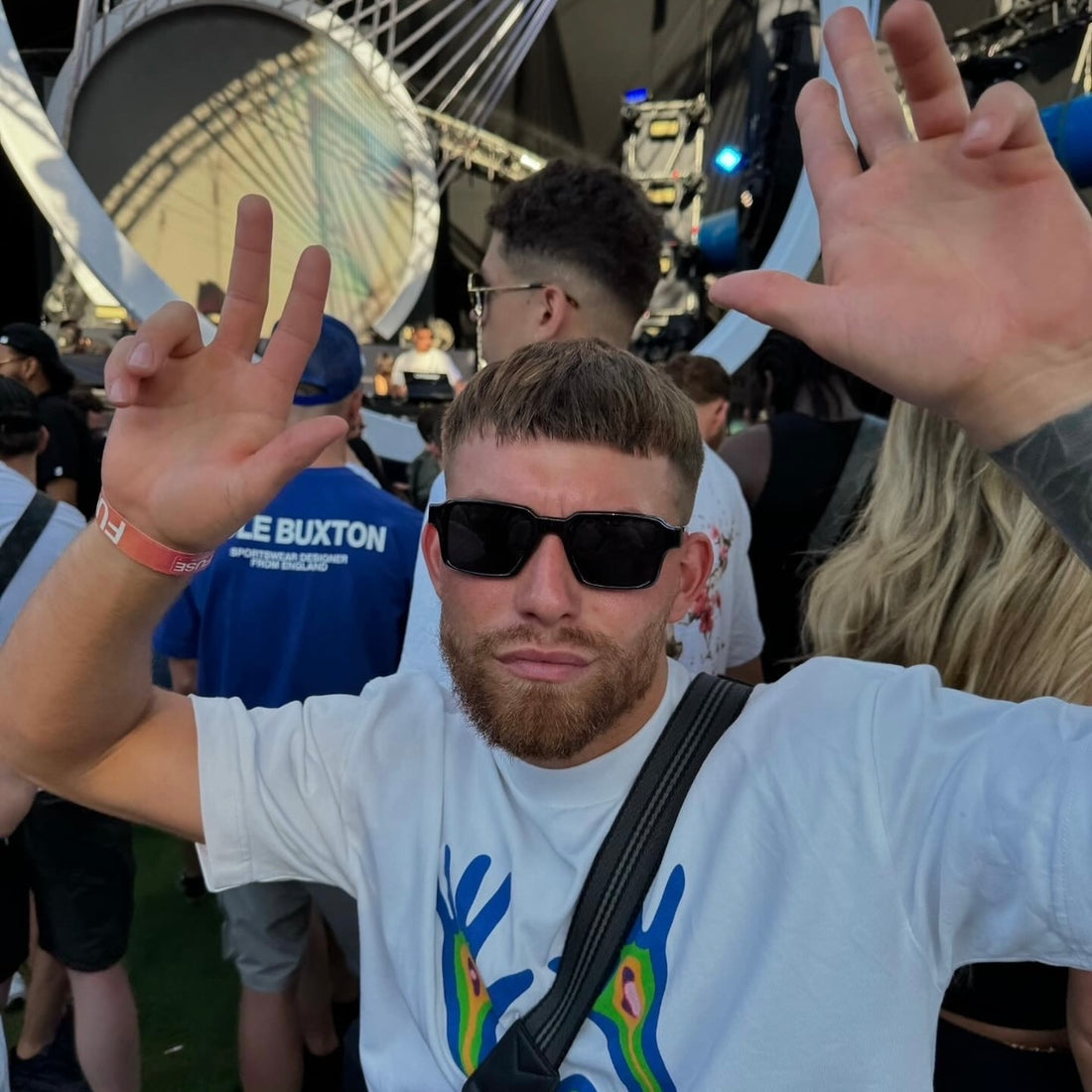 Blurr Eyewear in the dance black rave sunglasses, front view
