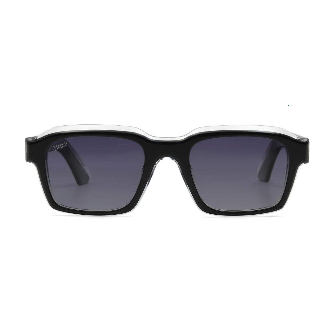 Blurr Eyewear in the rave black rave sunglasses, front view