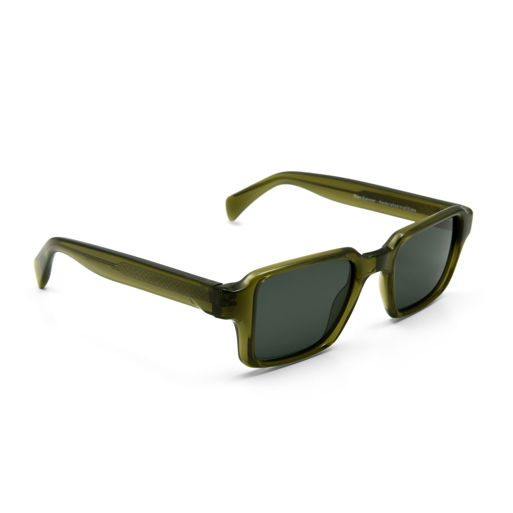 Blurr Eyewear in the dance green rave sunglasses, side view