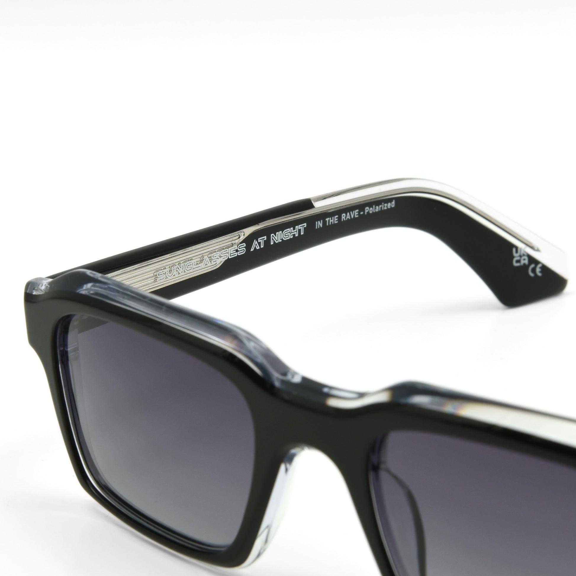 Blurr Eyewear in the rave black rave sunglasses, detailed view