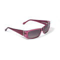 Pink sunglasses with dark lenses on a white background